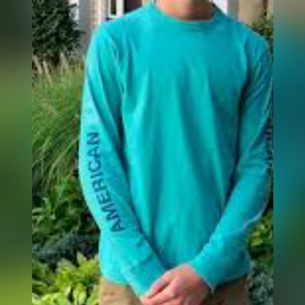 American Eagle Outfitters Teal Long Sleeve Shirt